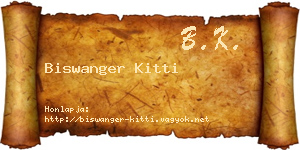 Biswanger Kitti névjegykártya